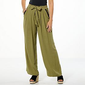 "As Is" GREY by Jhoan Sebastian Grey Linen-Blend Wide-Leg Capsule Pant