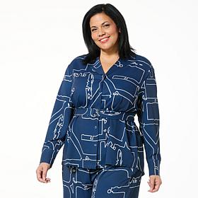 "As Is" GREY by Jhoan Sebastian Grey Logo Print Button-Down Top