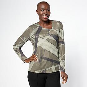 "As Is" Grey by Jhoan Sebastian Stretch Mesh Knit Asymmetric Neckli...