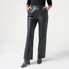 "As Is" Grey by JSG Faux Leather Flare Pant