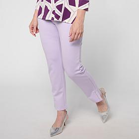 "As Is" Greyby Jhoan Sebastian Double Knit Ankle Pant with Metal Studs