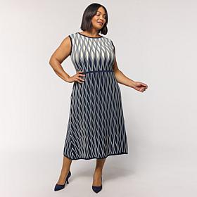 "As Is" Greyby Jhoan Sebastian Ottoman Diamond Pattern Knit Dress