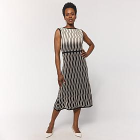 "As Is" Greyby Jhoan Sebastian Ottoman Diamond Pattern Knit Dress