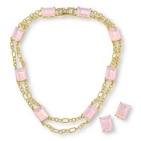 "As Is" Heidi Daus "In Vogue" Glass and Crystal Necklace and Earrin...