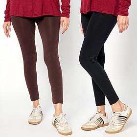 "As Is" HUE 2-pack Fleece-Lined Legging