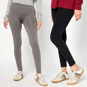 "As Is" HUE 2-pack Fleece-Lined Legging