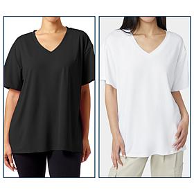 "As Is" HUE 2-pack Oversized Boyfriend Tee