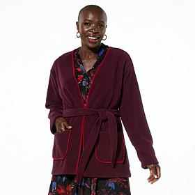 "As Is" IMAN Global Chic Belted Fleece Jacket