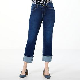 "As Is" IMAN Global Chic Perfect Fit 360 Cuffed Straight-Leg Jean