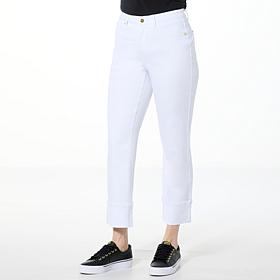 "As Is" IMAN Global Chic Perfect Fit 360 Cuffed Straight-Leg Jean