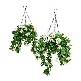 "As Is" Improvements 15" Faux Crepe Myrtle Hanging Baskets - Set of 2
