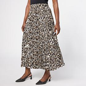 "As Is" Jaclyn Smith Pleated Midi Skirt