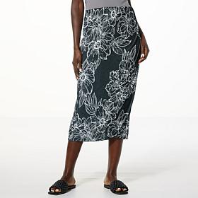 "As Is" Jaclyn Smith Pull-On Side Pleated Wrap Skirt