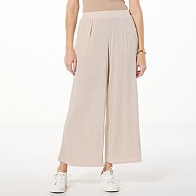 "As Is" Jaclyn Smith Pull-On Wide Leg Pleated Pant