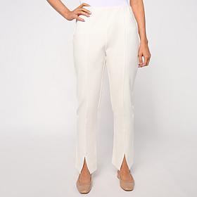 "As Is" Jaclyn Smith Seamed Ankle Pant with Front Slit