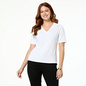 "As Is" Jaclyn Smith Short-Sleeve Ribbed Knit Tee