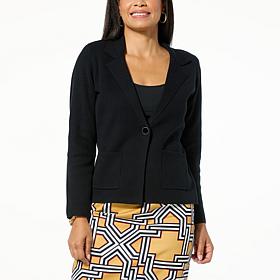 "As Is" Jaclyn Smith Sweater Knit Blazer
