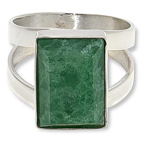 "As Is" Jay King Sterling Silvr Brazilian Green Quartz Rectngular Ring
