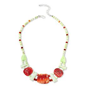 "As Is" Jay King Yellow Meadow Stone and Shell Station Necklace