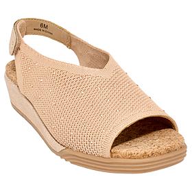 "As Is" JBU Clarisse Peep-Toe Slingback Demi Wedge Sandal