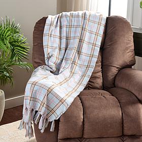 "As Is" Jeffrey Banks Cozy Plaid Woven Throw
