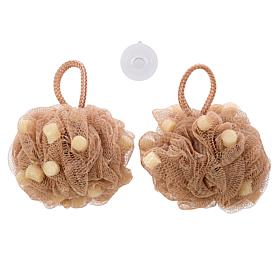 "As Is" Joy CleanBoss 2-pack Body Wash Loofah Puffs with Soap Beads