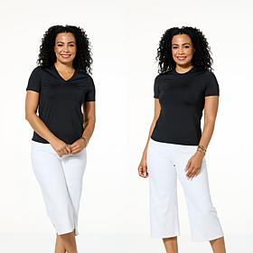 "As Is" Joy Collection Cool & Clean Two Performance Tees w/Headband 