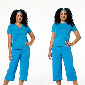 "As Is" Joy Collection Cool & Clean Two Performance Tees w/Headband 
