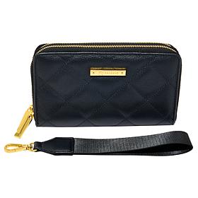 "As Is" Joy Luxe Leather Best Gift Ever Double Wallet With Wrist Strap