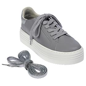"As Is" Joy Performance Comfort Leather Sneakers with Podiatric Insole