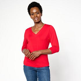 "As Is" Joy Performance Comfortable & Classy V-Neck Top