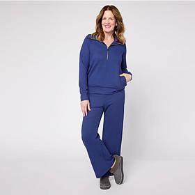 "As Is" Joy Performance Luxe Buttersoft 2pc Half Zip Top & Pant Set