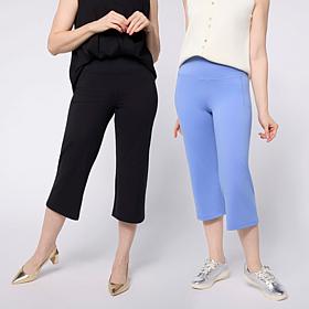 "As Is" Joy Performance Luxe Buttersoft Buy One, Get One Wide Leg C...