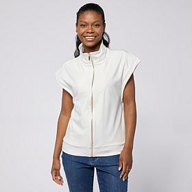 "As Is" Joy Performance Luxe Buttersoft Short Sleeve Full Zip Jacket