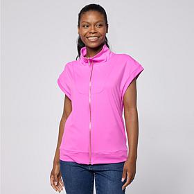 "As Is" Joy Performance Luxe Buttersoft Short Sleeve Full Zip Jacket