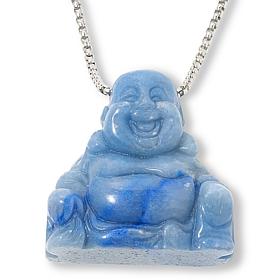 "As Is" KALIFANO Carved Gemstone Turtle 30" Stainless Steel Necklace