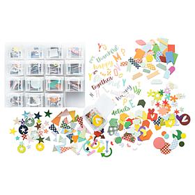 "As Is" Kingston Crafts Mini Chipboard Shapes and Storage Kit