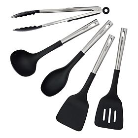 "As Is" Kitchen HQ 5-piece Stainless and Nylon Cooking Utensils