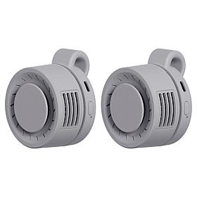 "As Is" Living Glow 2-Pack Rechargeable Mini Clip Fans