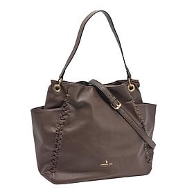 "As Is" London Fog Amara Whipstitch Crossbody Strap Shopper Hobo Bag