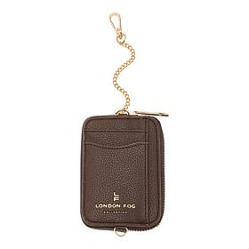 "As Is" London Fog Pebble Texture Chain Detail Card Case