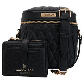 "As Is" London Fog Quilt Crossbody & Wallet Set
