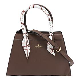 "As Is" London Fog Roslyn Top Handle Satchel with Scarf