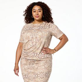 "As Is" Mark & James by Badgley Mischka Elbow-Sleeve Draped Top