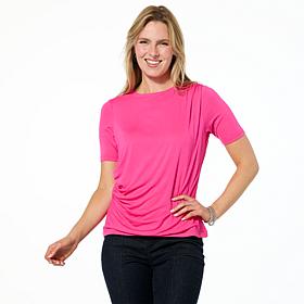 "As Is" Mark & James by Badgley Mischka Elbow-Sleeve Draped Top