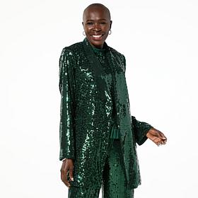 "As Is" Mark & James by Badgley Mischka Sequin Self Tie Jacket