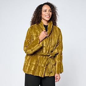 "As Is" MarlaWynne Crinkle Velvet Puffer Jacket