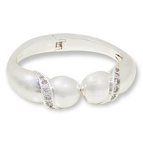 "As Is" MarlaWynne Teardrop-Shaped CZ-Accented Bangle Bracelet