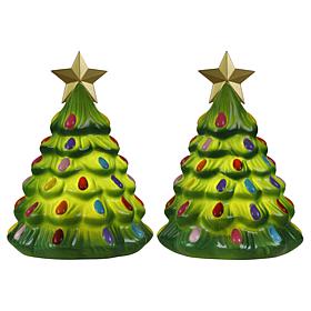 "As Is" Mr. Christmas 12" Pearlized Shatterproof Trees 2-Pack