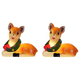 "As Is" Mr. Christmas Set of 2 LED Shatterproof 10" Deer